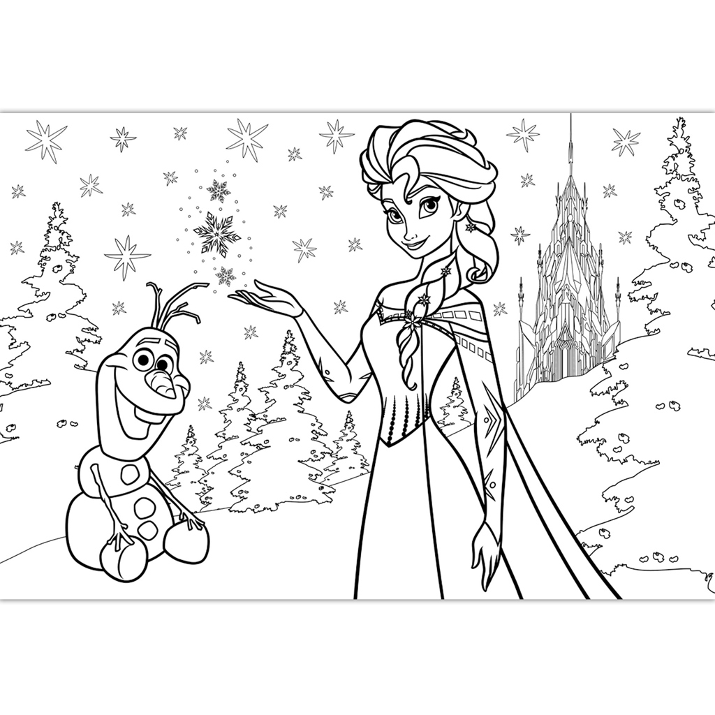 Jégvarázs – A barátság ereje 2 az 1-ben 108db-os puzzle és színező 50x35cm - Lisciani kép 3