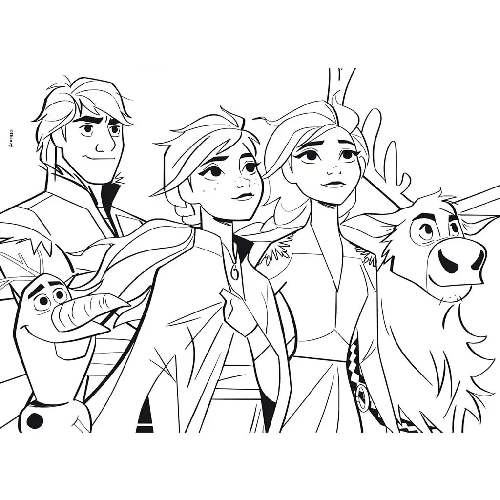 Jégvarázs főszereplői 2 az 1-ben maxi 24db-os puzzle és színező 70x50cm - Lisciani kép 2