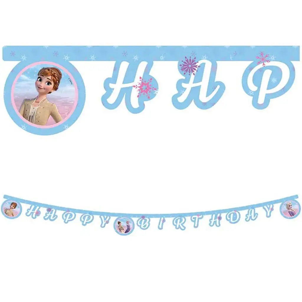 Jégvarázs 2 szülinapi "Happy Birthday" party banner 200cm