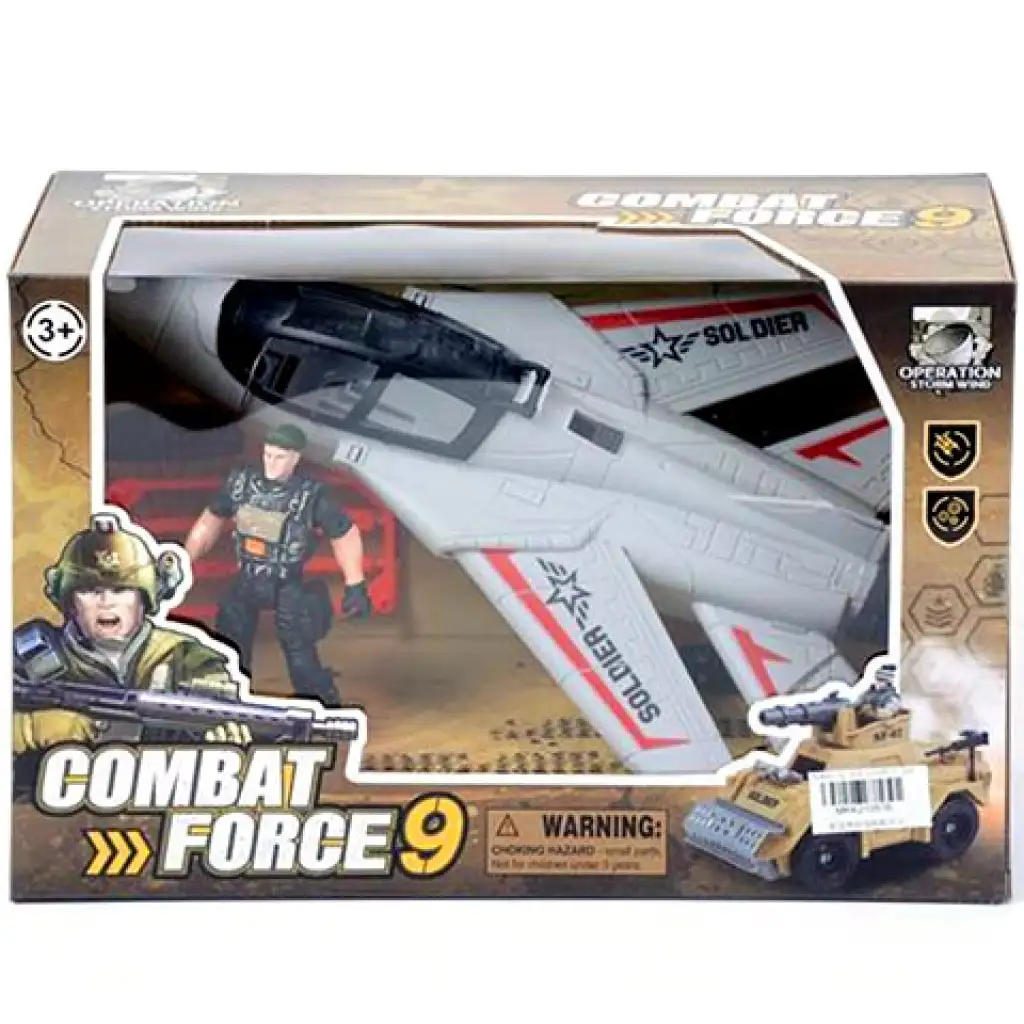 Katonai vadászgép figurával kép 1