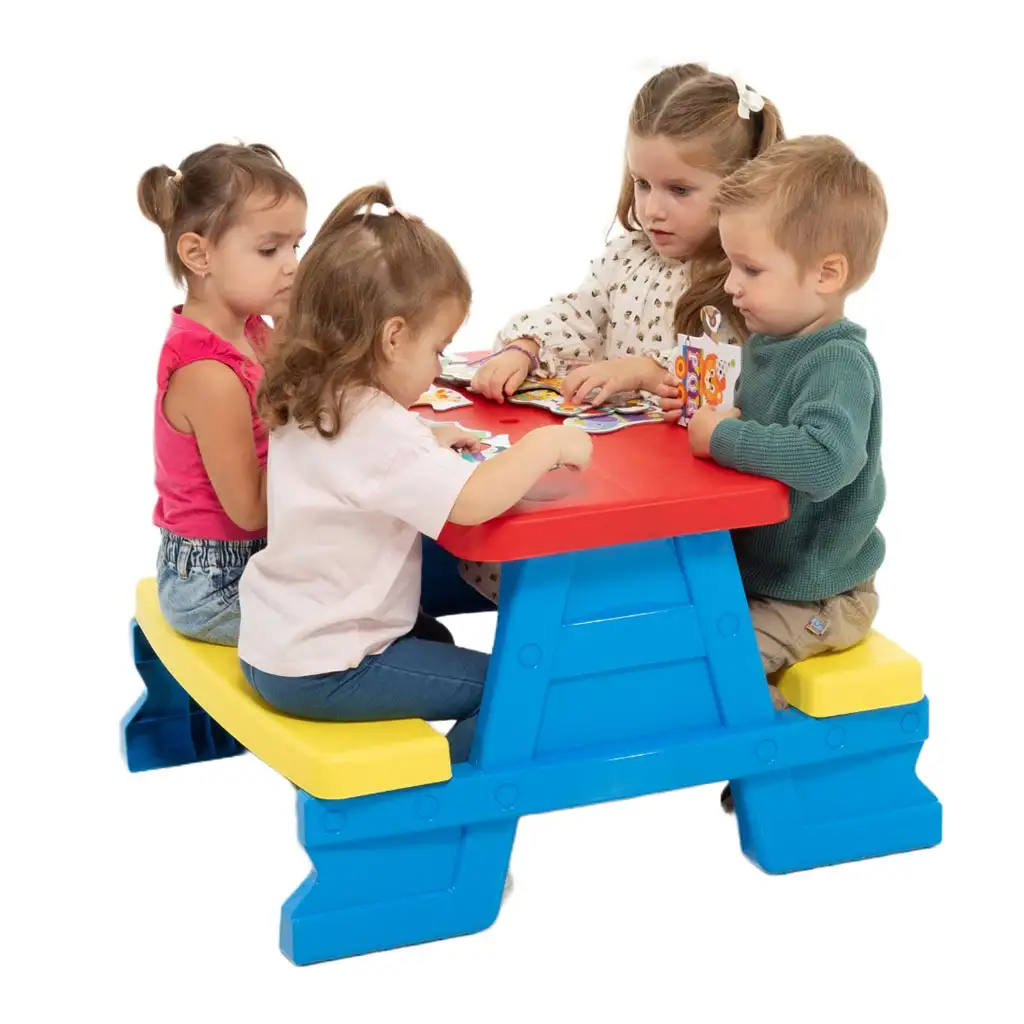 Kék színű piknik asztal 70x79x47cm kép 2