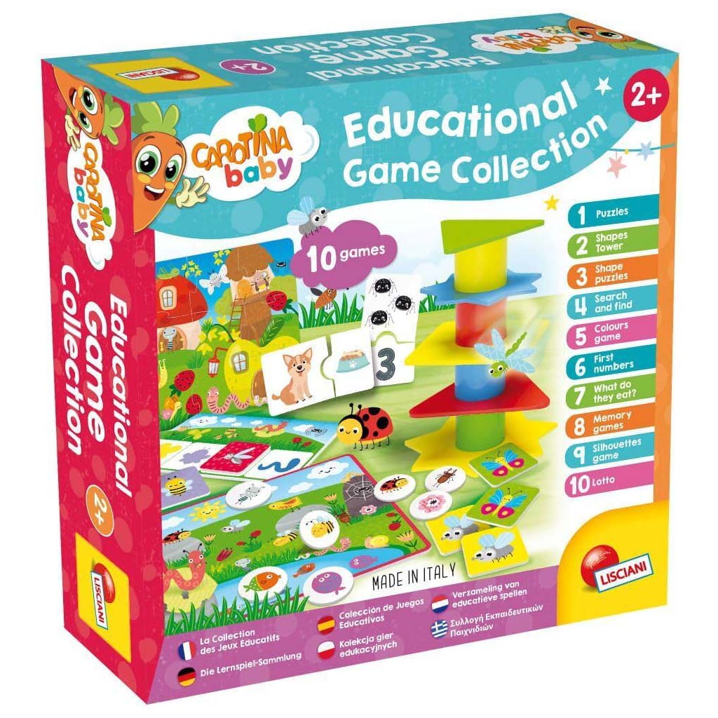 Carotina baby: Készségfejlesztő játékgyűjtemény kicsiknek 10 különböző játékkal - Lisciani