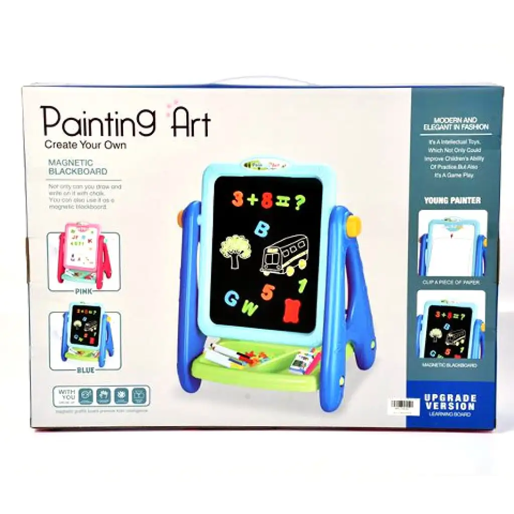 Kétoldalú mágneses rajztábla kék színben 41x27x37cm