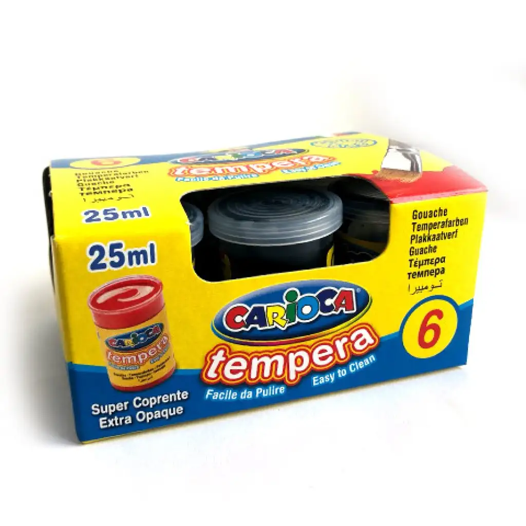 Fekete tempera tégelyben 6x35 gr - Carioca kép 2