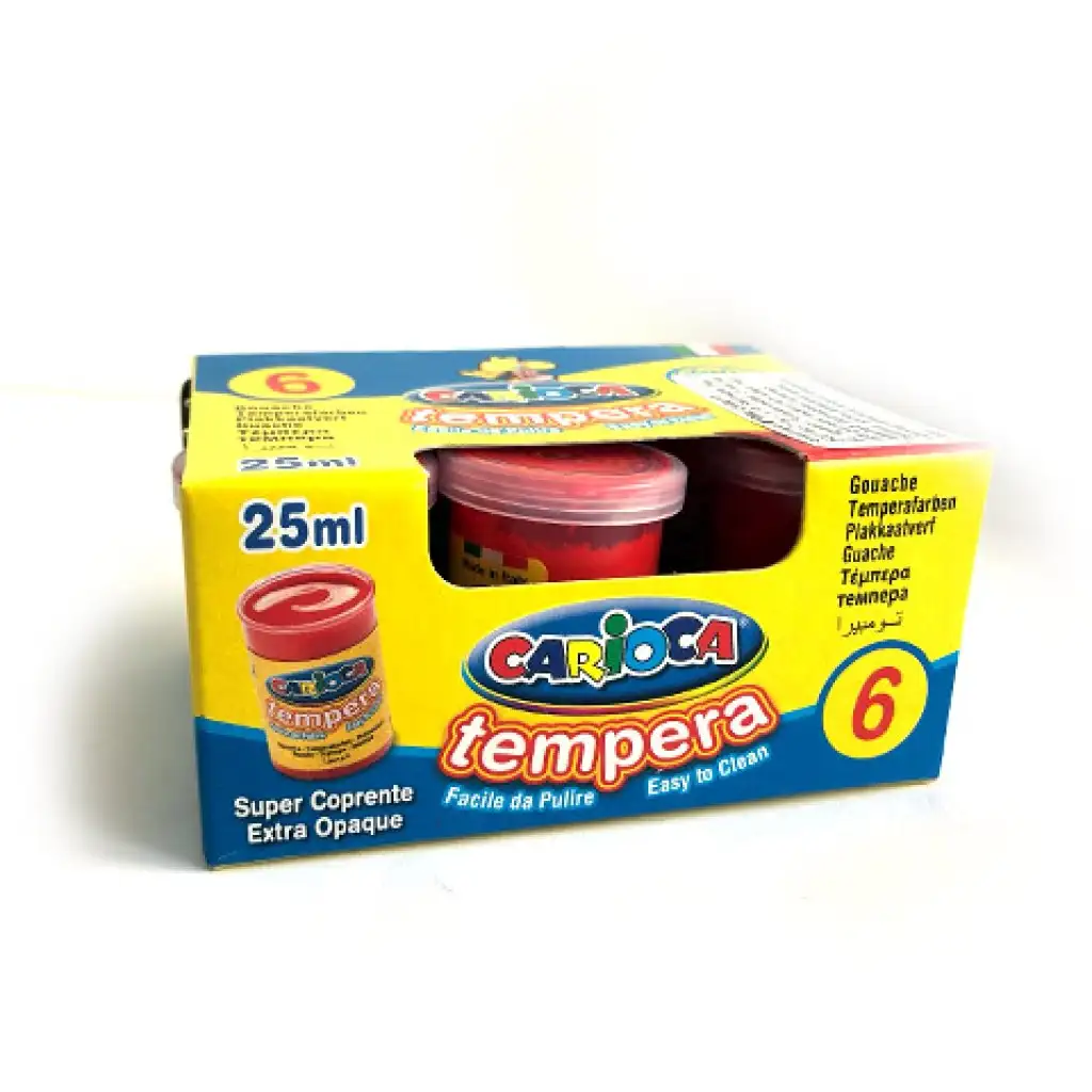 Piros tempera tégelyben 6x35 gr - Carioca kép 2