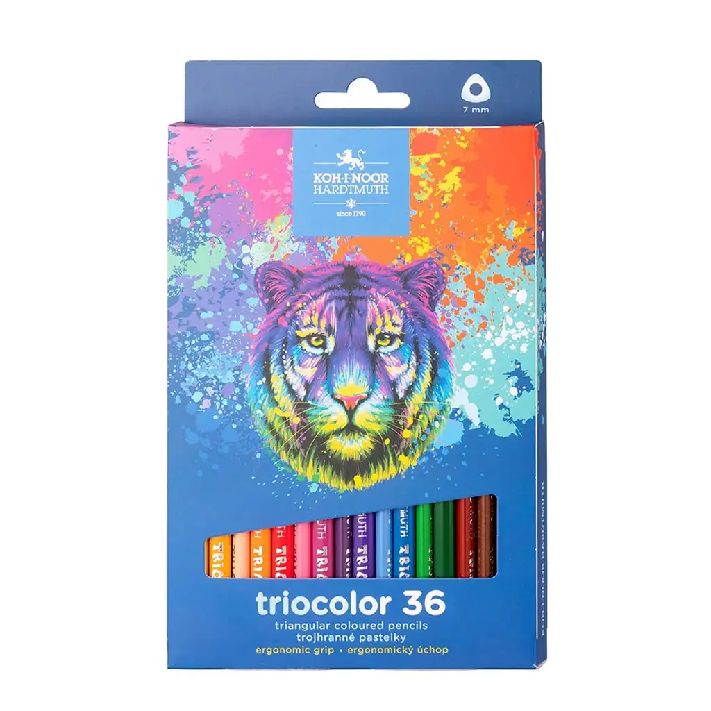 ICO: Koh-I-Noor 3135 Hatszögletű színes ceruza tigrises dobozban 36 darabos kép 1