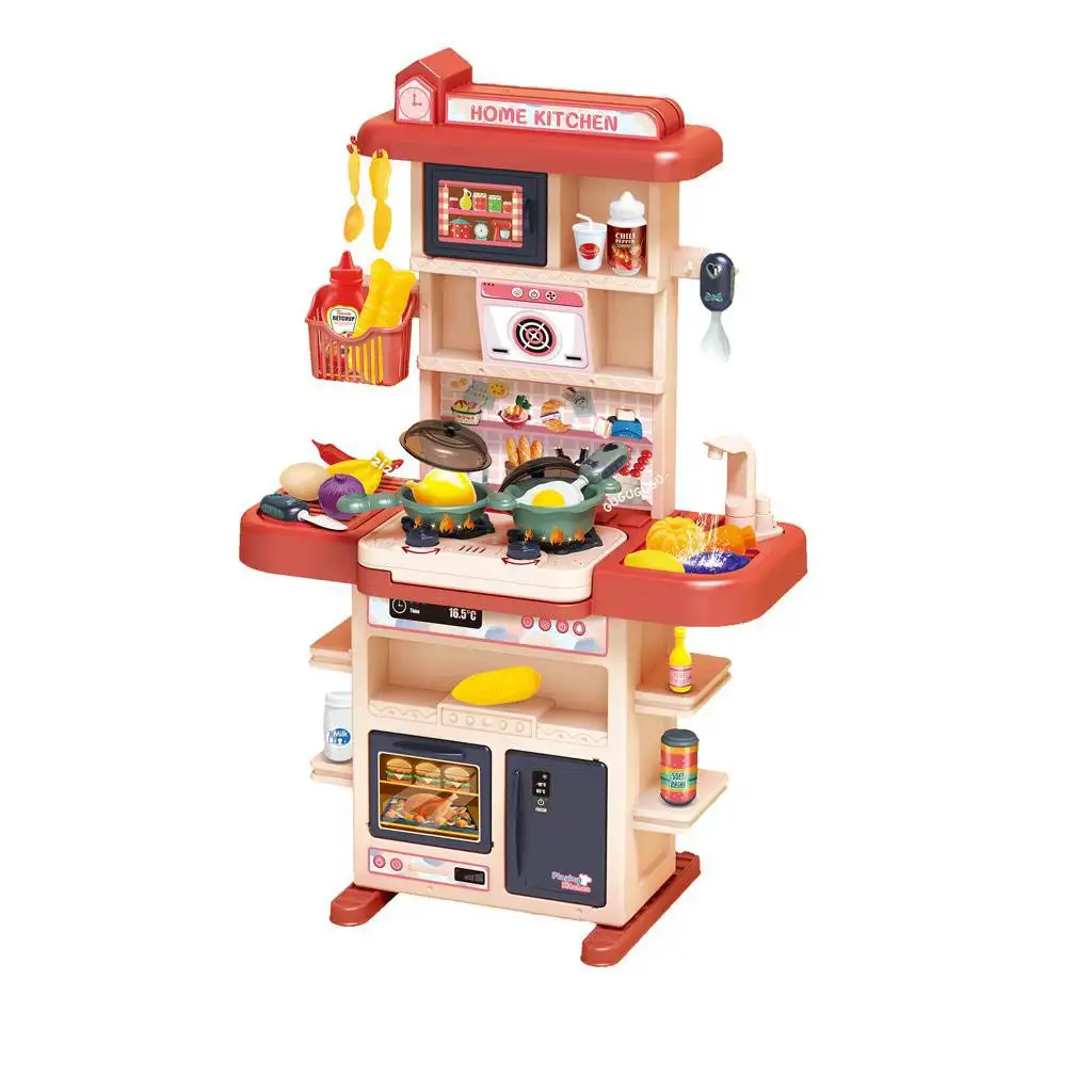 Konyhai piros játékszett fénnyel és hanggal 43db-os kép 2