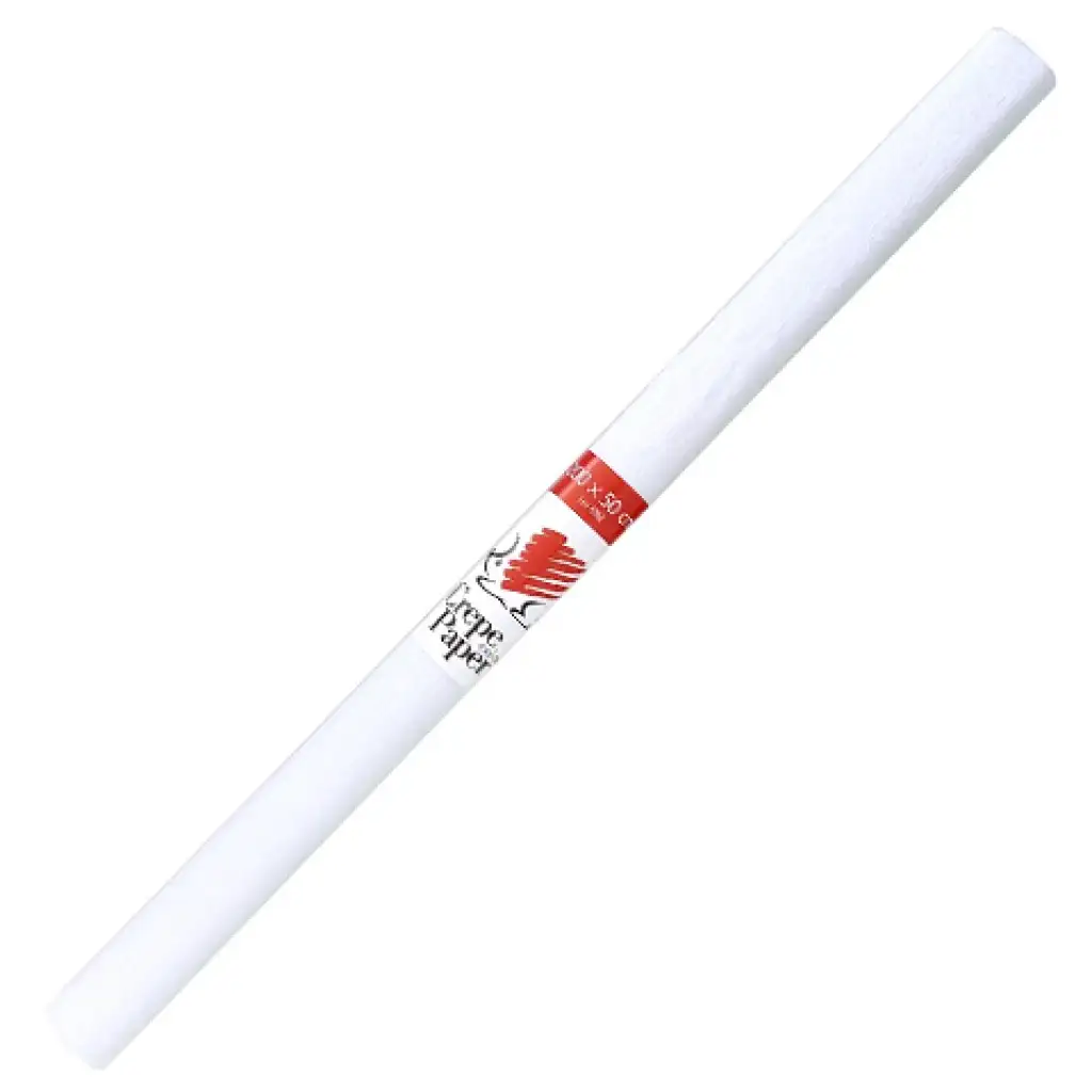 ICO: Süni krepp papír fehér színben 200x50cm