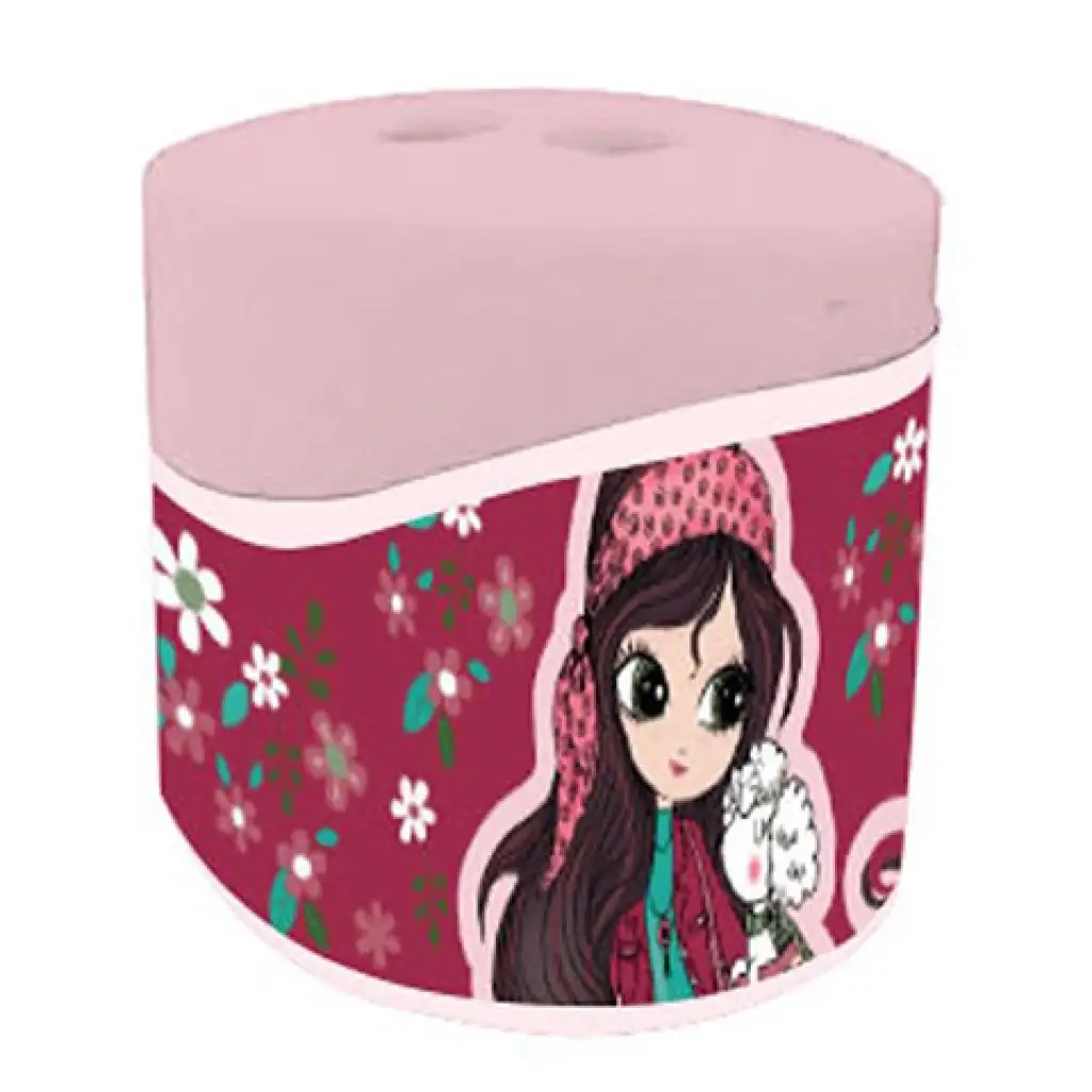 Must: Lányos tartályos 2 lyukú hegyező virágos mintával kép 2