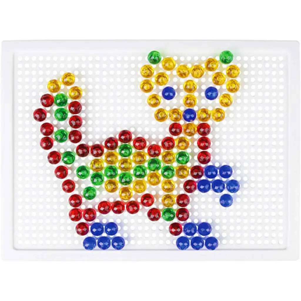 LENA: Mosaik Átlátszó pötyi kreatív szett 10mm 140db-os kép 2
