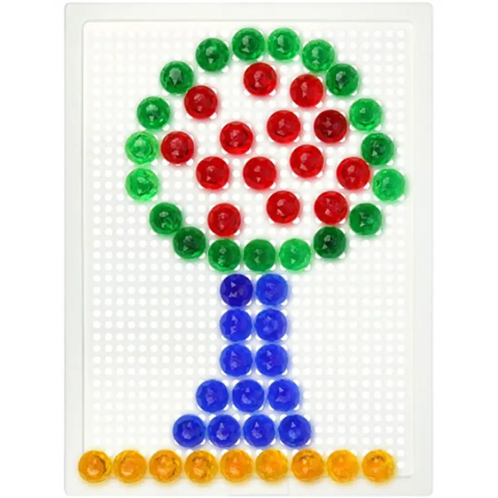 LENA: Mosaik Átlátszó pötyi kreatív szett 15mm 80db-os kép 3