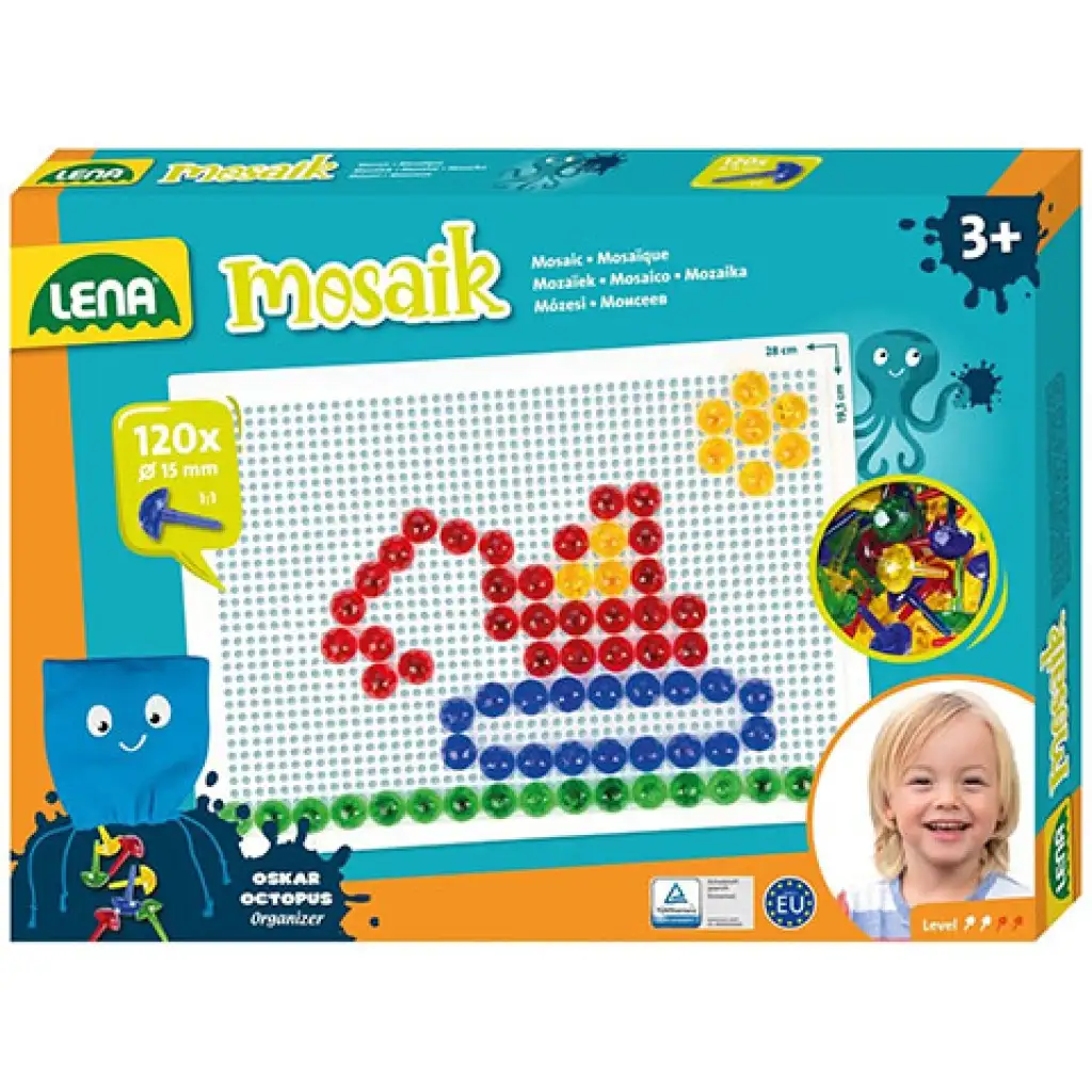 LENA: Mosaik Átlátszó pötyi kreatív szett 15mm 120db-os