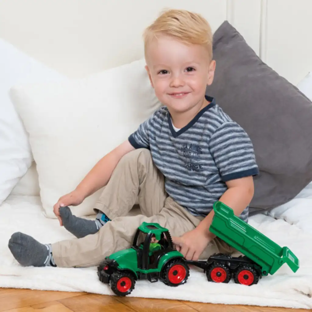 LENA: Truckies traktor utánfutóval és figurával 36cm kép 4