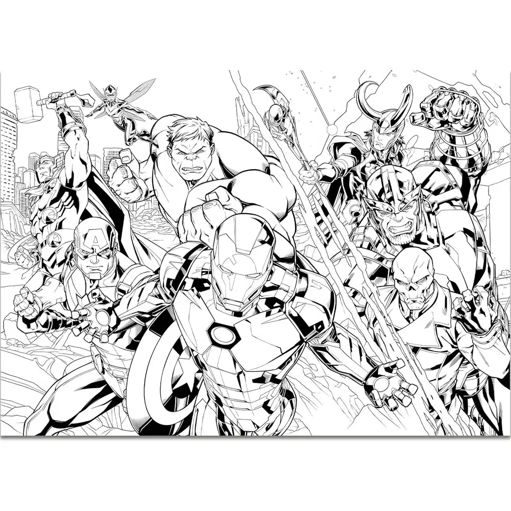 Bosszúállók 2 az 1-ben 108db-os maxi puzzle és színező 70x50cm - Lisciani kép 3