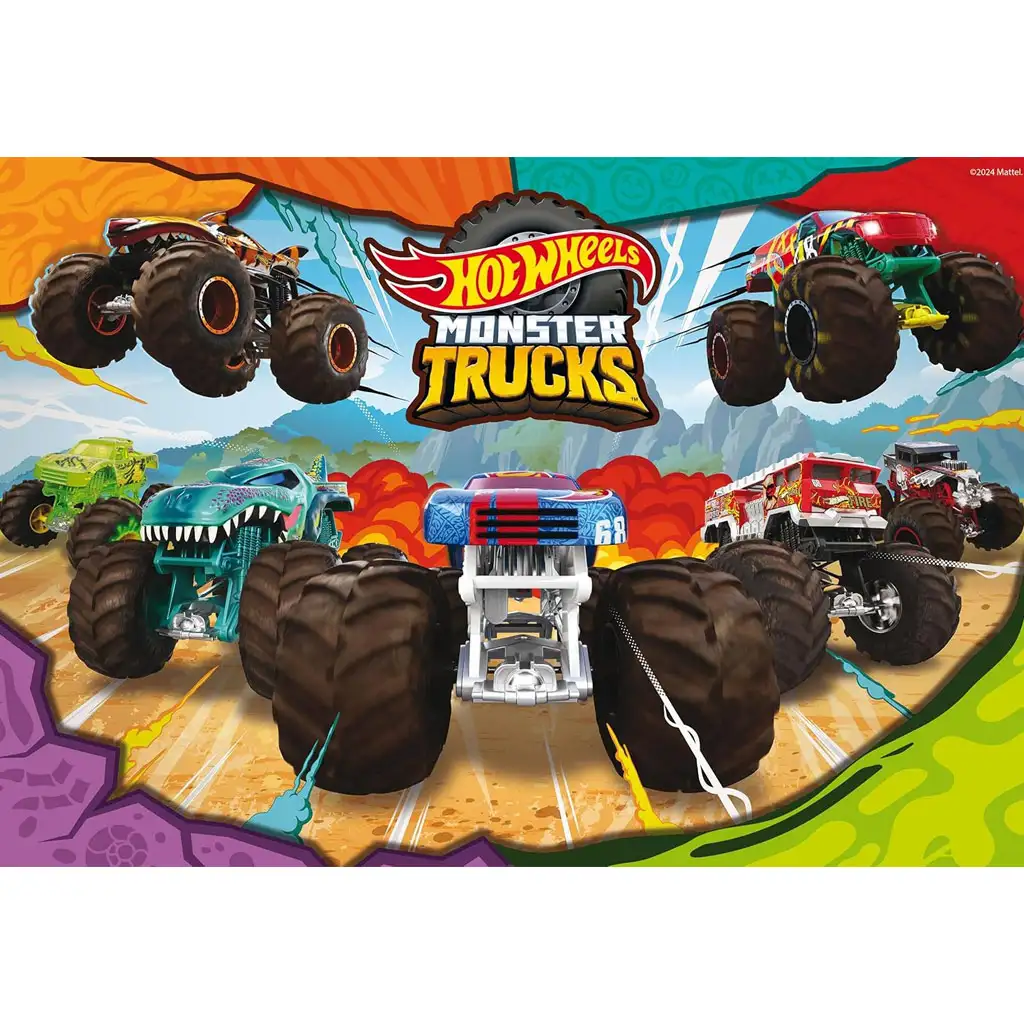 Hot Wheels Monster trucks 2 x 60db-os maxi padló puzzle 50x35cm - Lisciani kép 3