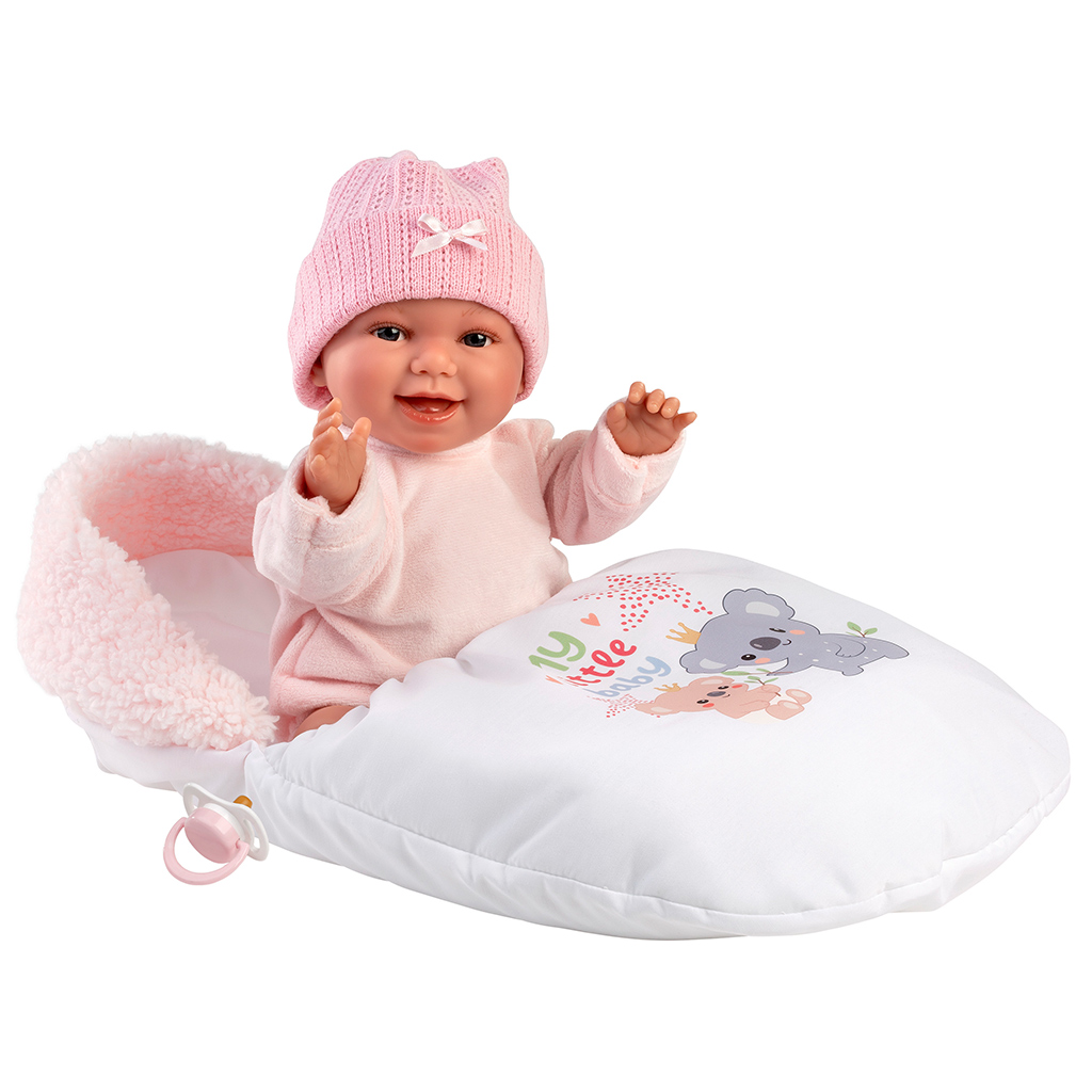 Llorens: Chloe 38cm-es síró baba hálózsákkal kép 3
