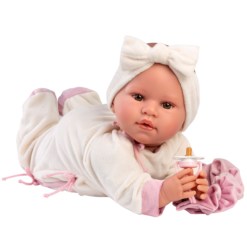 Llorens: Lea 45cm-es síró baba cumival koalás rugdalózóban kép 3