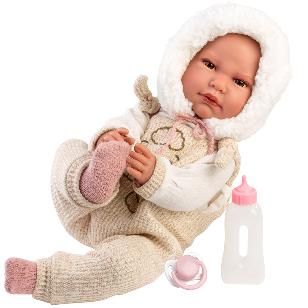 Llorens: Luis 45cm-es síró baba cumisüveggel és cumival kép 2