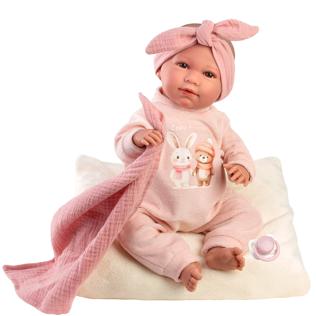 Llorens: Mimi 42cm-es síró baba párnával és takaróval