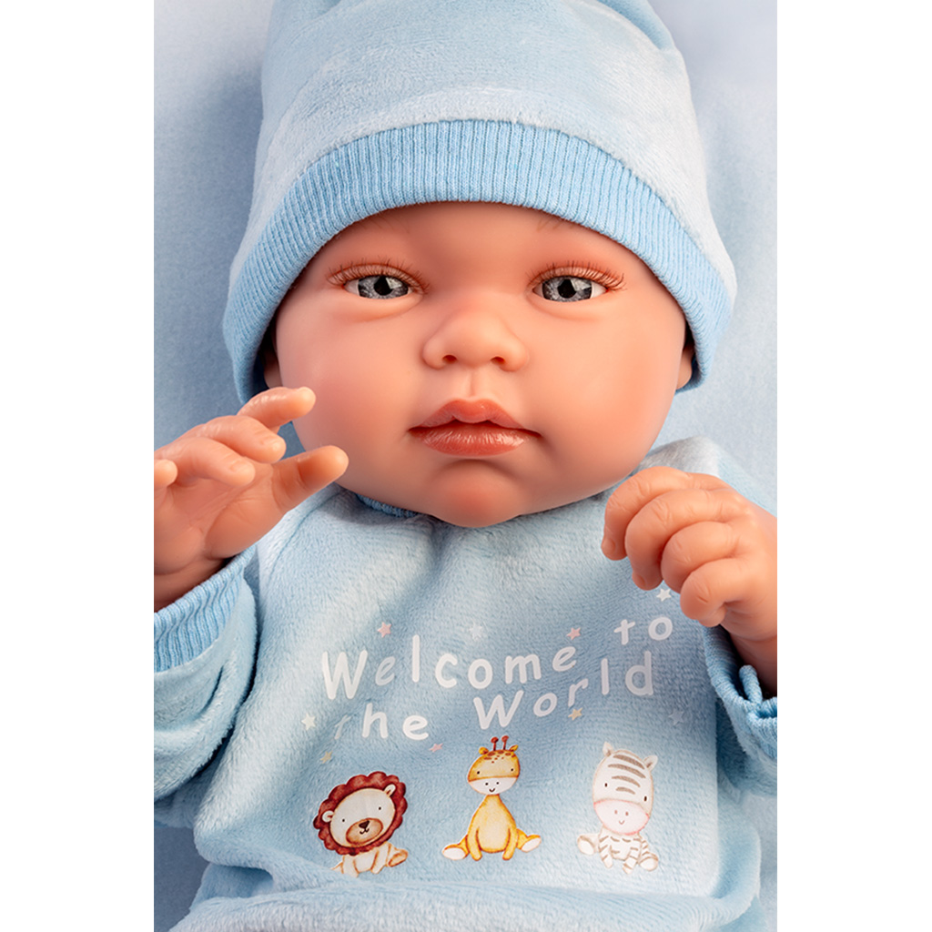 Llorens: Tino 43cm-es újszülött baba párnával kép 3