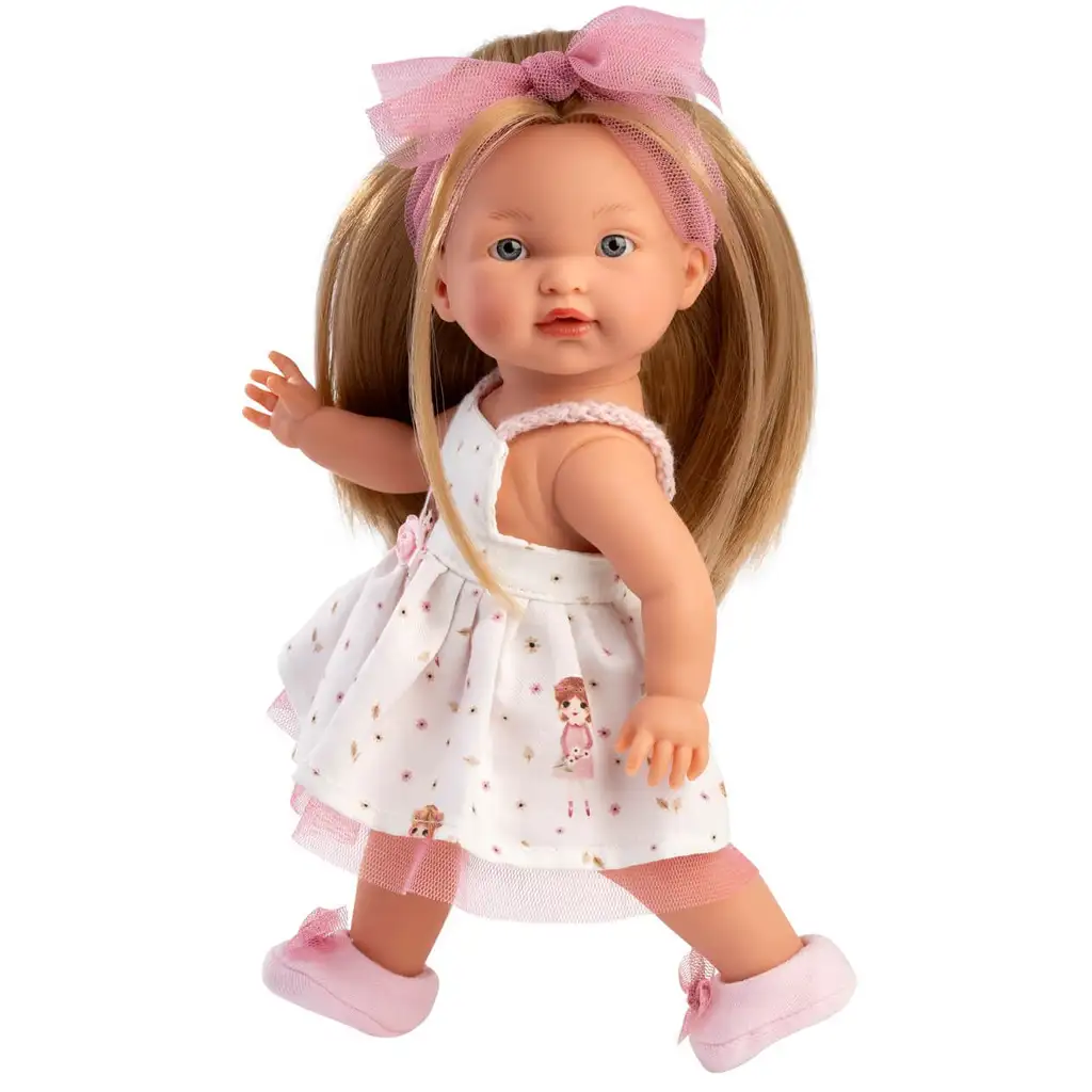 Llorens: Valeria 28cm-es baba mintás szoknyában kép 2