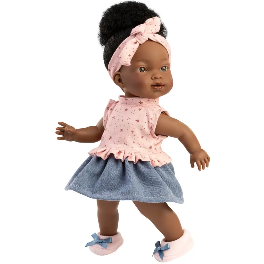 Llorens: Zoé 28cm-es baba csillag mintás ruhában kép 4