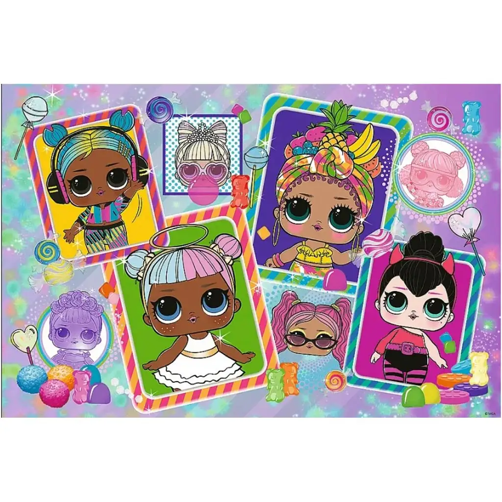 Színes L.O.L babák 70db-os glitter puzzle - Trefl kép 2