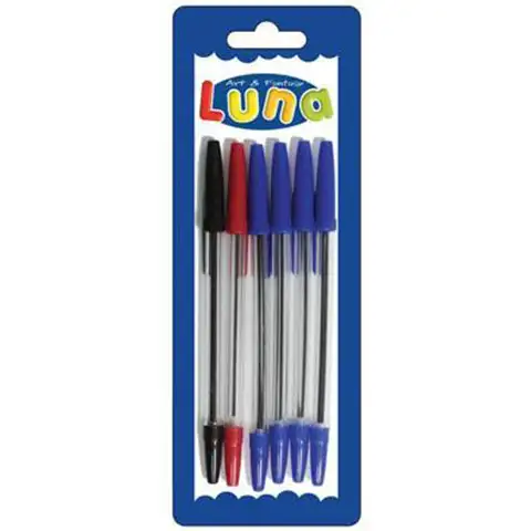Luna: Golyóstoll szett 4db kék, 1db piros, 1db fekete