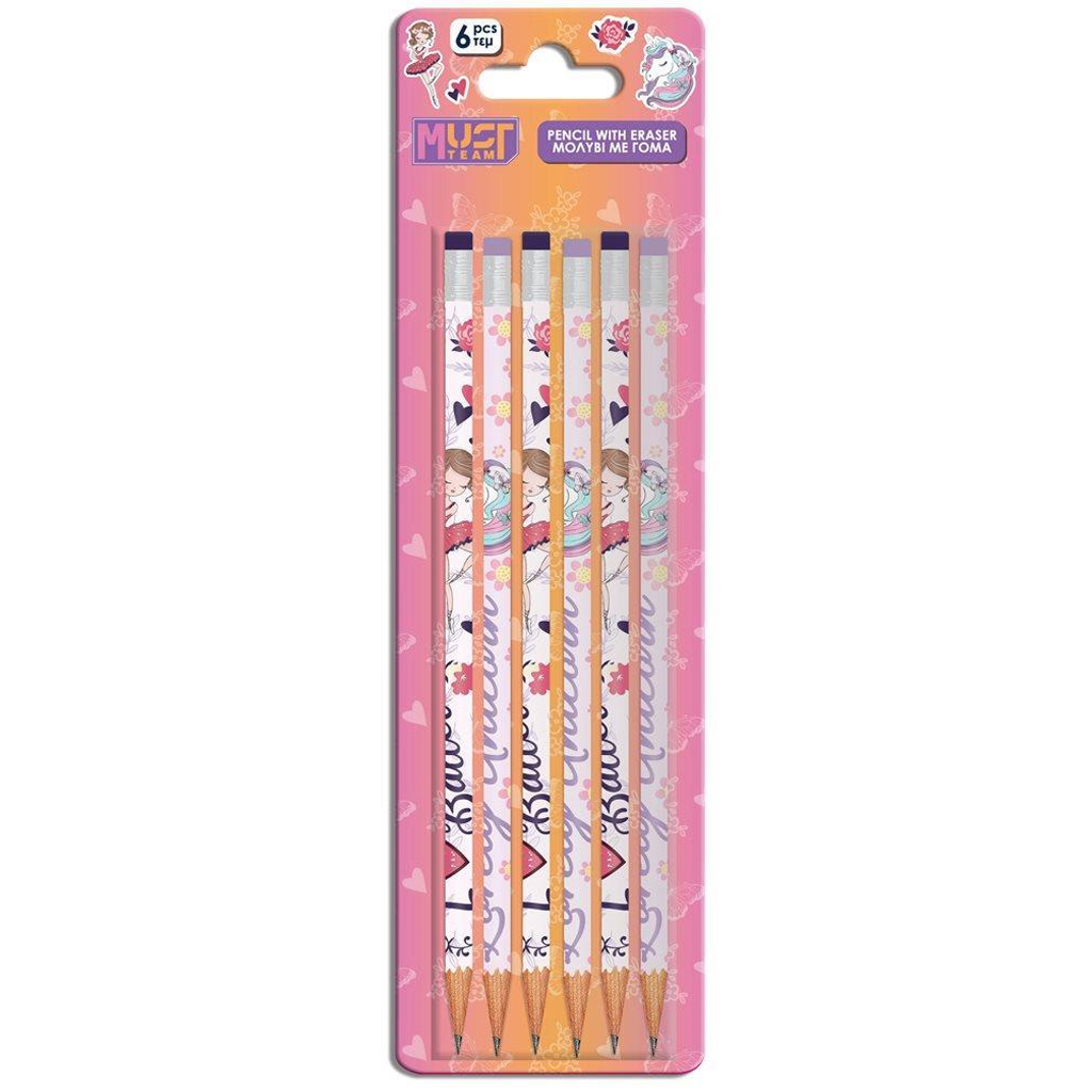 Luna: Lányos radíros grafitceruza 6db-os szett