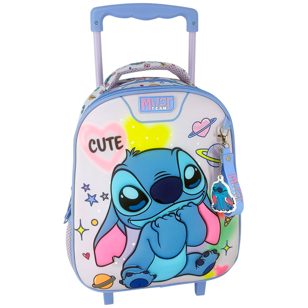 Luna: Disney Stitch 2 rekeszes gurulós ovis hátizsák 27x10x31 cm kép 1