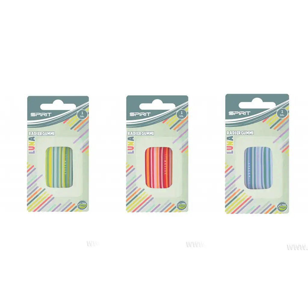 Spirit: Színes csíkos radír többféle változatban 1db kép 2