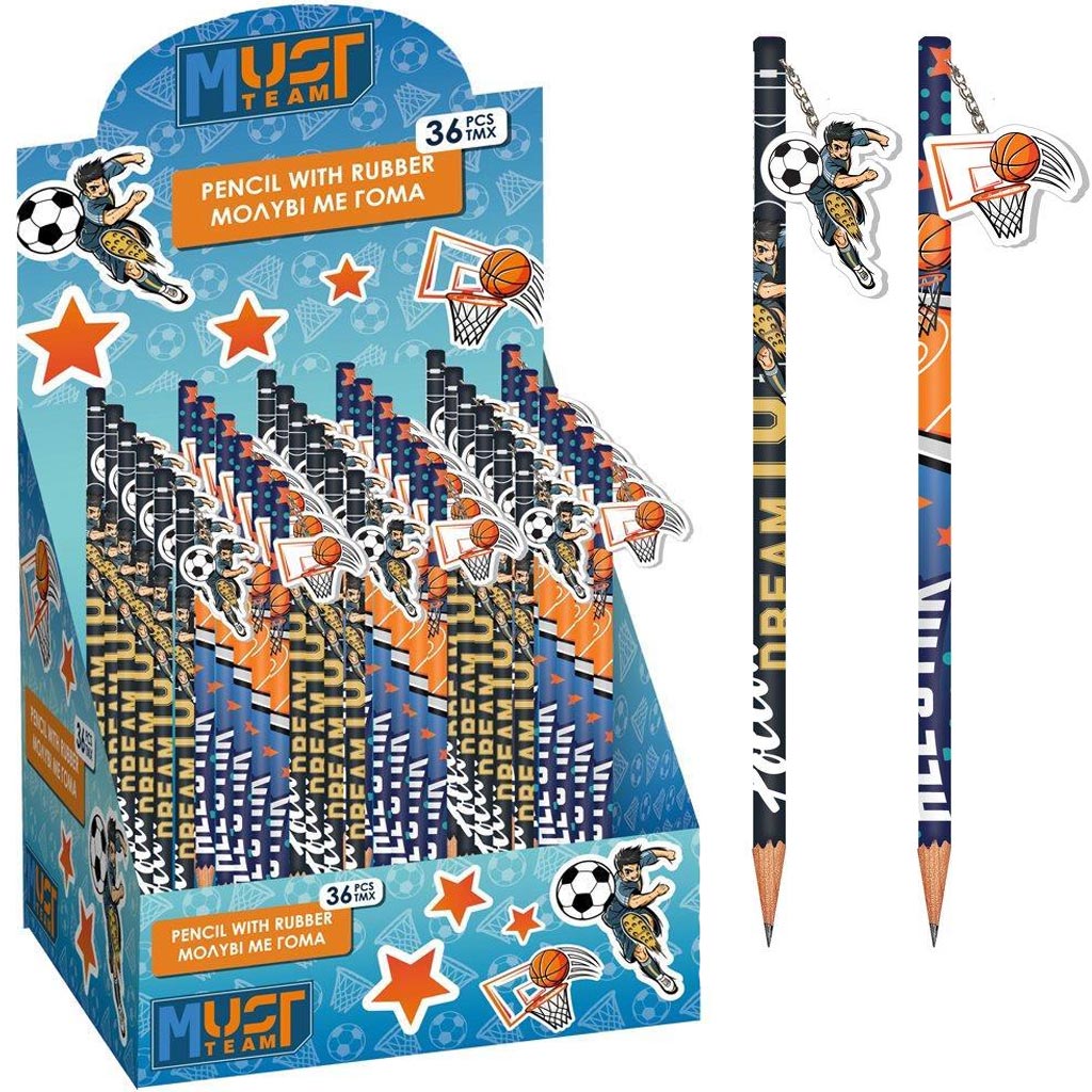 Luna: Fiús grafitceruza mintás radírral, kétféle változatban 1db