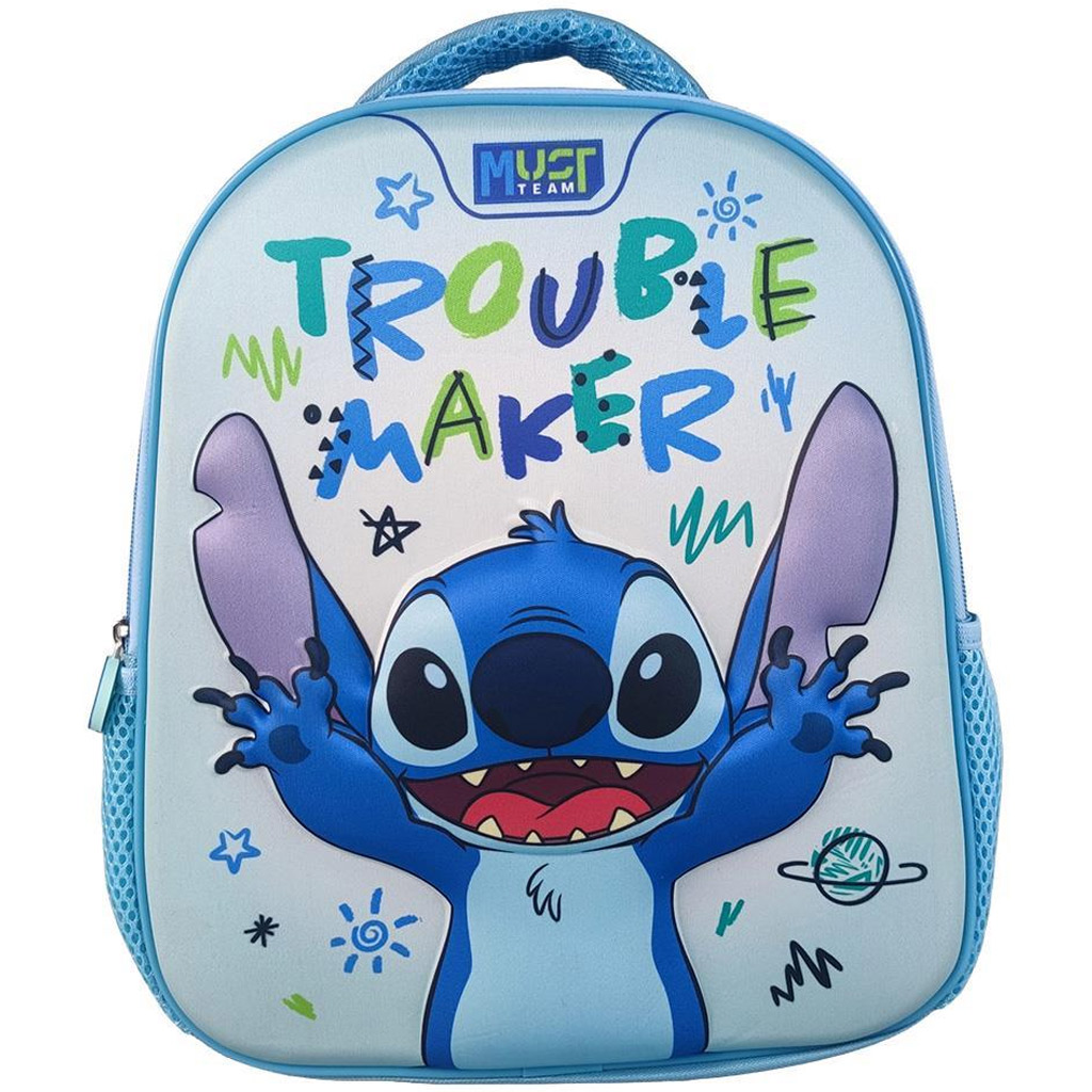 Luna: Must Team 3D Stitch lekerekített ovis hátizsák 26x10x32 cm kép 1