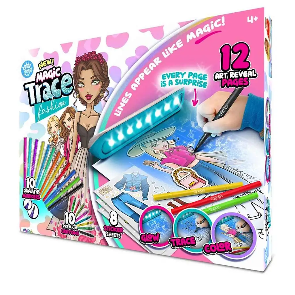 Magic Trace stúdió: Ragyogó rajzolás - divat kreatív játékszett kép 4