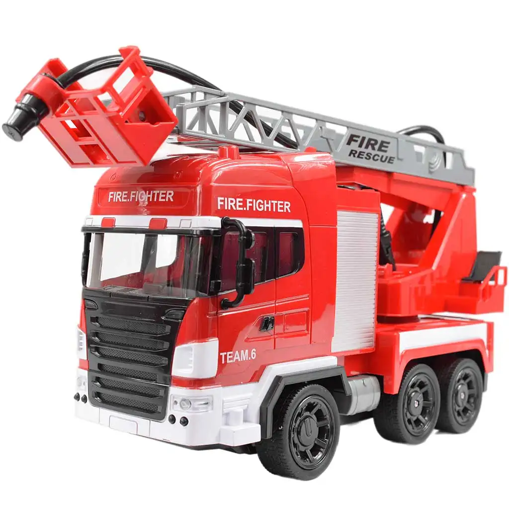 RC Távirányítós emelőkosaras tűzoltóautó vízágyúval 1/24-es méretarány 27 MHz 30cm kép 2