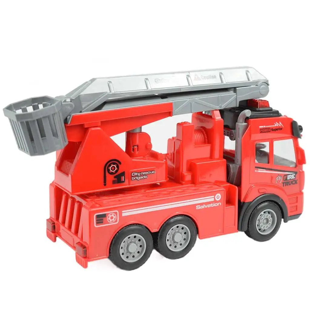 RC Távirányítós emelőkosaras tűzoltóautó fény effektekkel 1/43-as méretarány 27 MHz 21cm kép 2