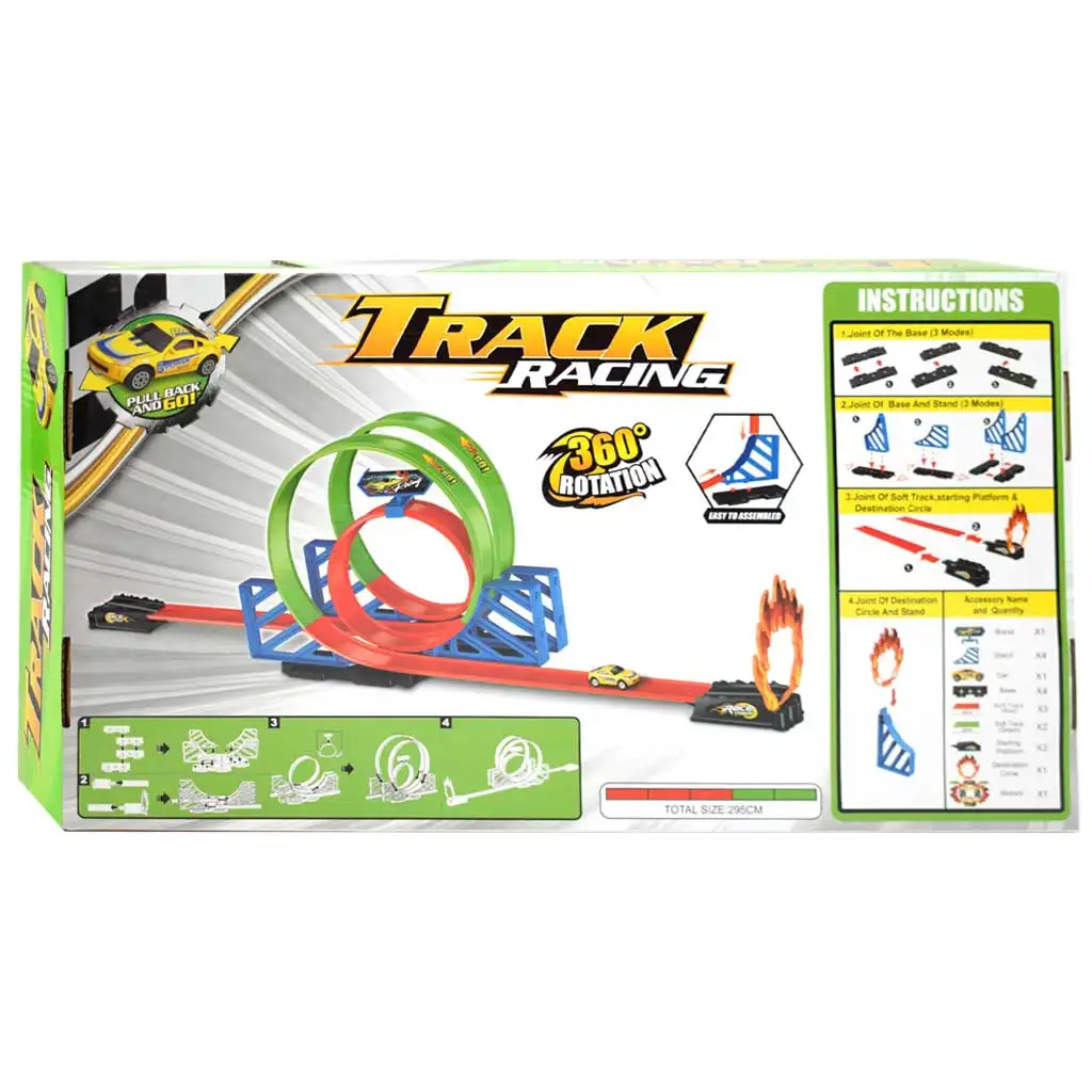 Track Racing: 360°-os dupla szuper hurok versenypálya 1db kisautóval 1/64 kép 2