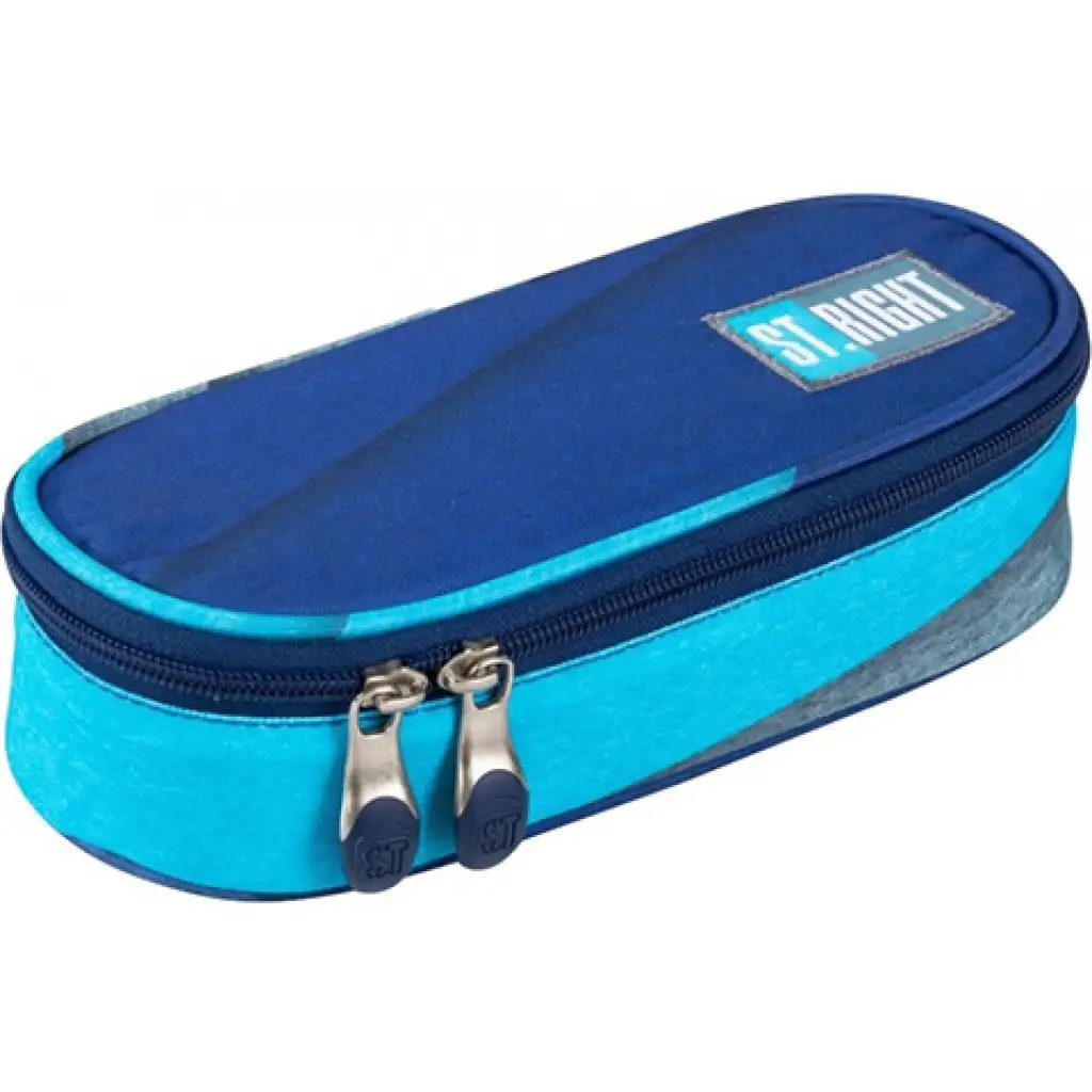 St.Right Kék árnyalatos ovális tolltartó 23cm