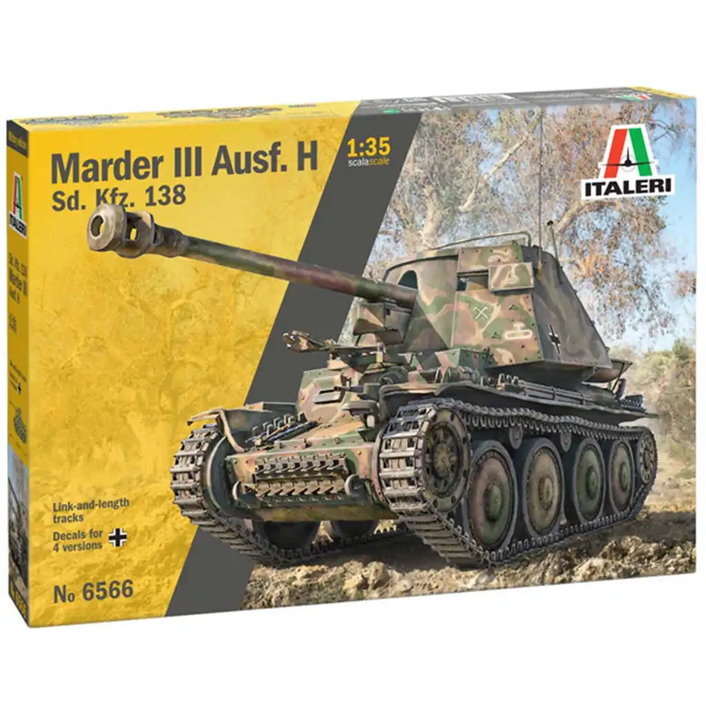 Italeri 1/35 Marder III Ausf. H Sd.Kfz.138 tank makett