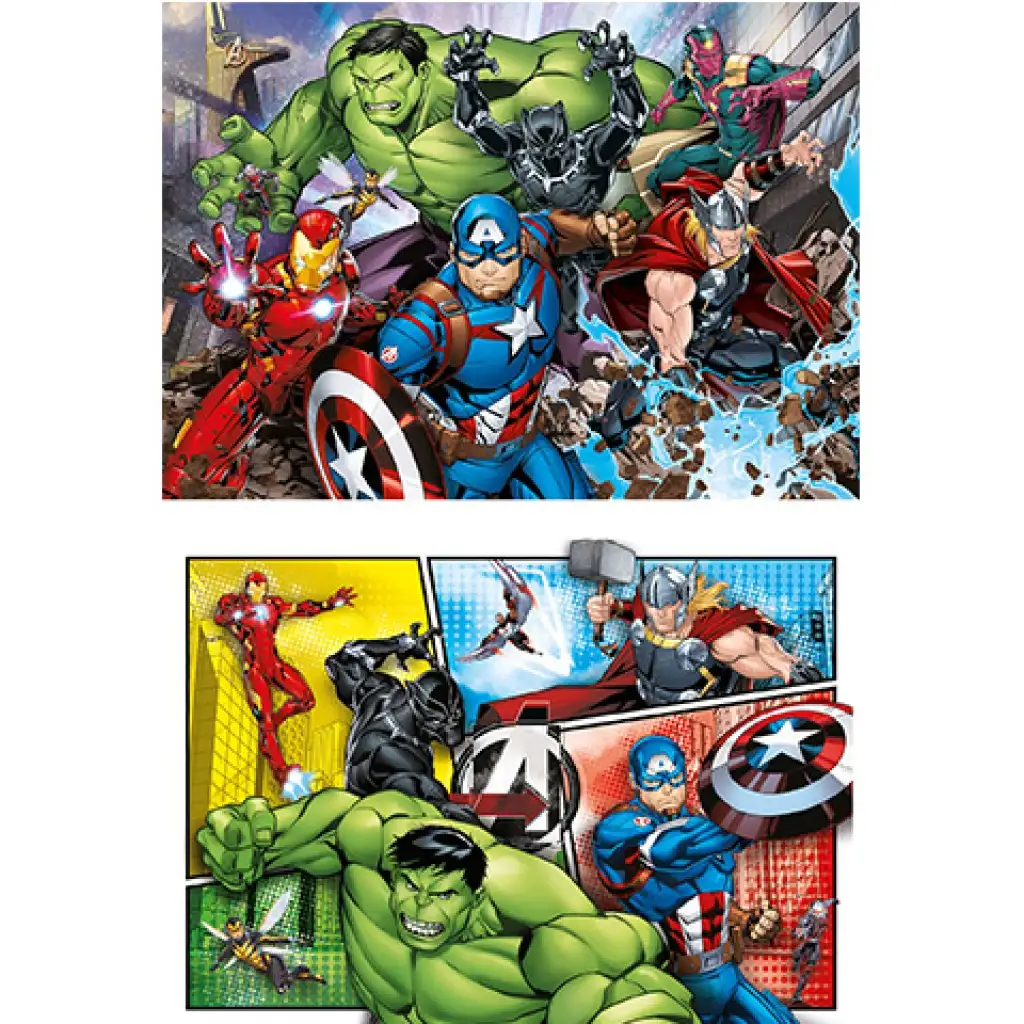 Marvel Bosszúállók Supercolor 2 az 1-ben puzzle 2x60db-os - Clementoni kép 2
