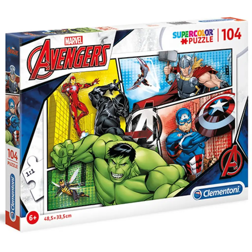 Marvel Bosszuállók Supercolor puzzle 104db-os - Clementoni kép 1
