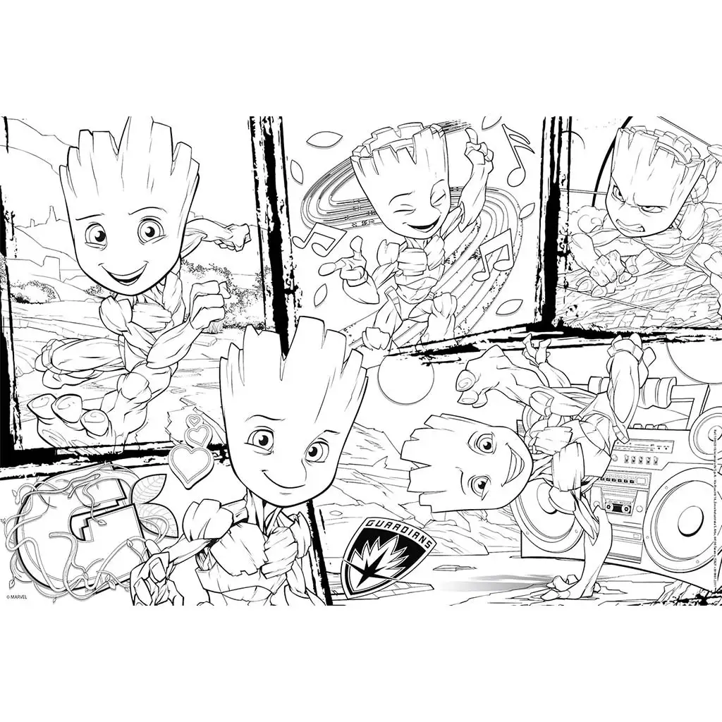 Marvel Groot 2 az 1-ben 250db-os puzzle és színező 50x35cm - Lisciani kép 2