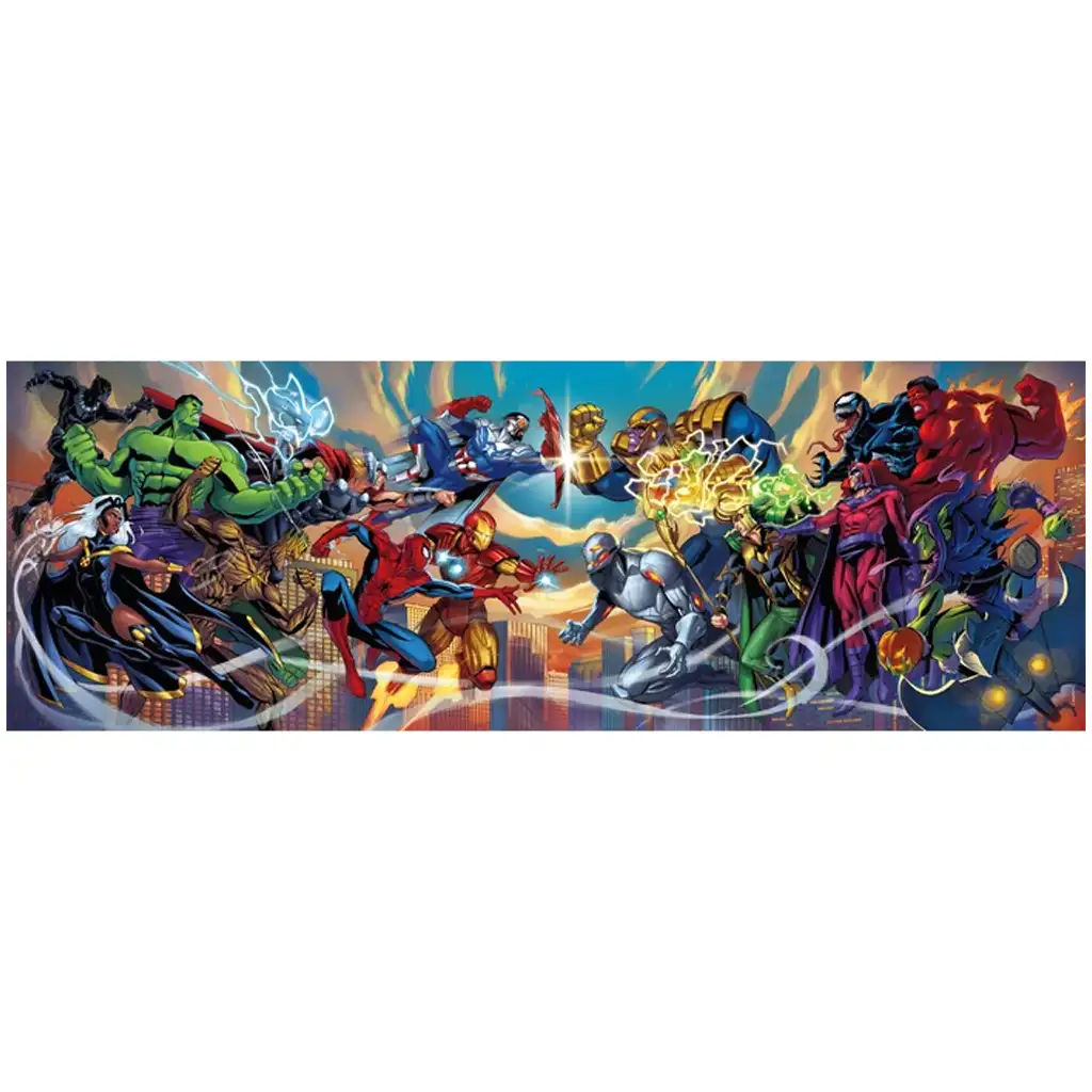 Marvel hősök 1000db-os panoráma puzzle poszterrel - Clementoni kép 2