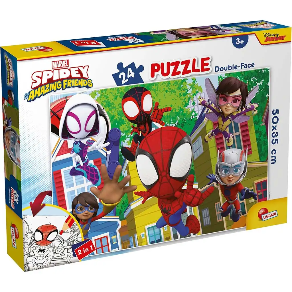 Marvel Spidey és csapata 2 az 1-ben 24db-os puzzle és színező 50x35cm - Lisciani