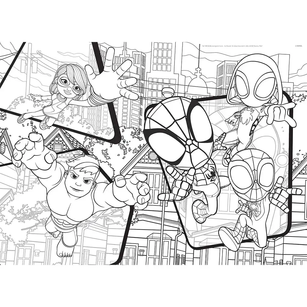 Marvel Spidey 2 az 1-ben maxi 24db-os puzzle és színező 70x50cm - Lisciani kép 2