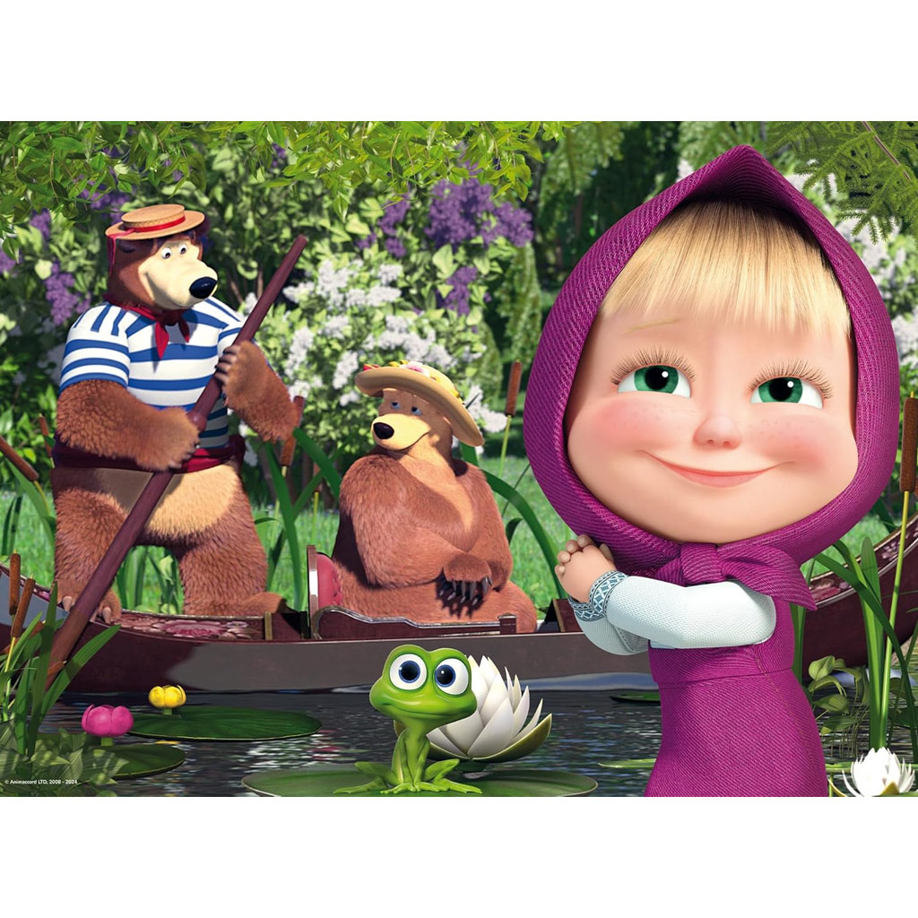 Mása és a medve a tavon 2 az 1-ben 24db-os Eco maxi puzzle és színező 70x50cm - Lisciani kép 2