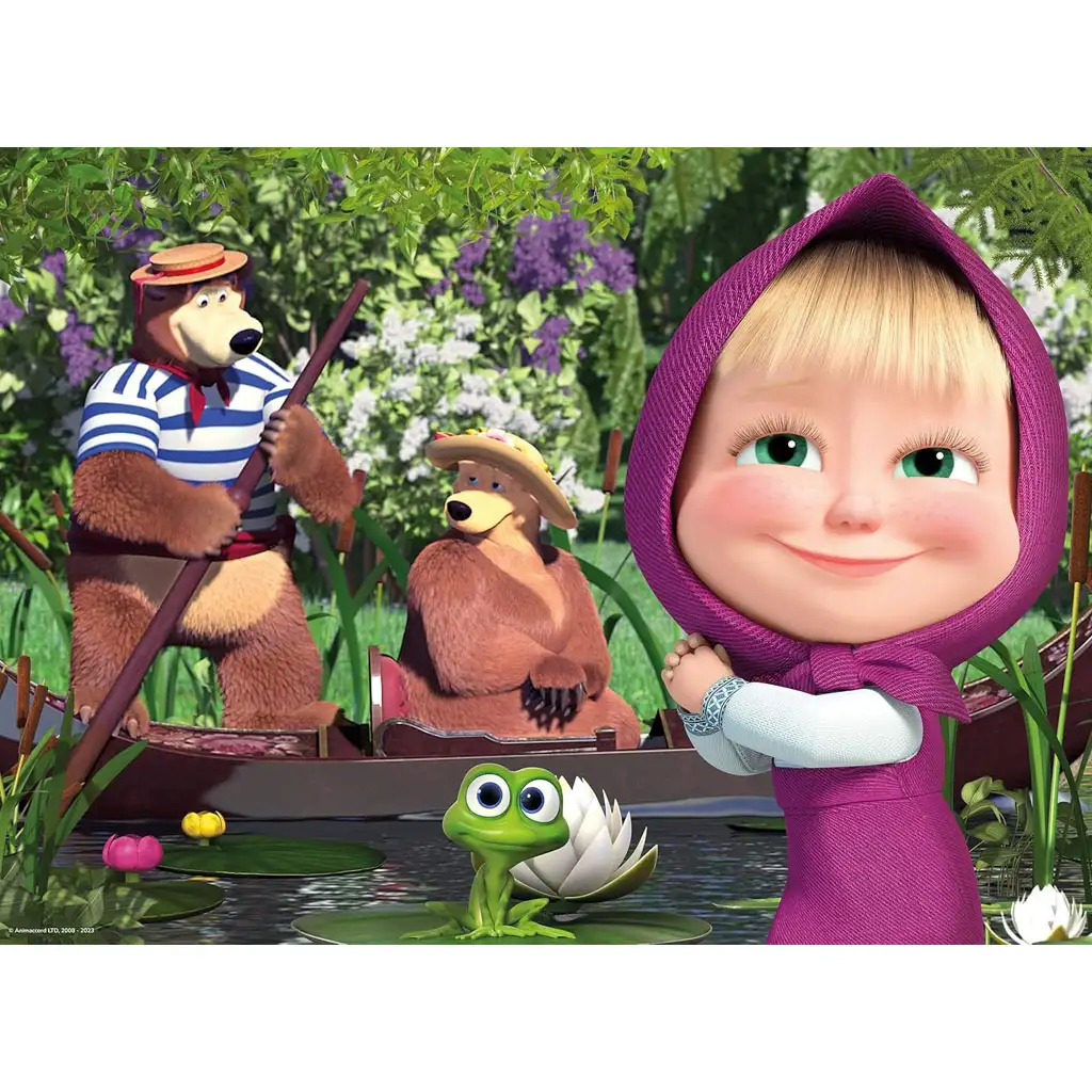 Mása és a medve 2 az 1-ben 24db-os maxi padló puzzle és színező 70x50cm - Lisciani kép 2