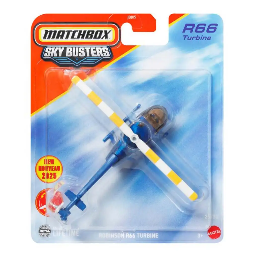 Matchbox Sky Busters: Robinson R66 Turbine repülő modell 1/64 - Mattel
