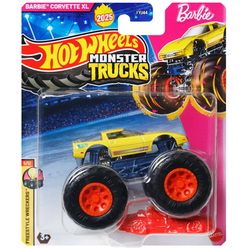 Hot Wheels Monster Trucks: Barbie Corvette XL kisautó 1/64 - Mattel kép 1