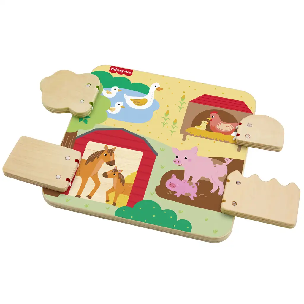 Fisher-Price: Wood fa kukucsfarm készségfejlesztő játék - Mattel kép 3